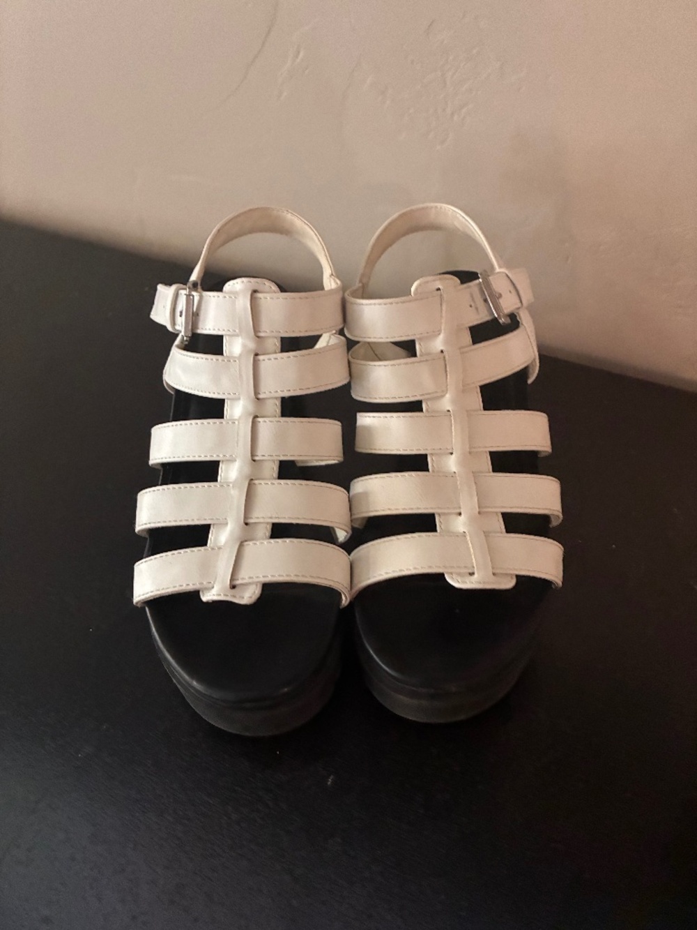 White Madden NYC chunky sandals size 7